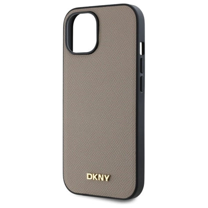 Etui DKNY Grained Metal Logo MagSafe na iPhone 15 - beżowe_5