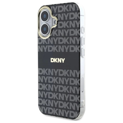 Etui DKNY Repeat Texture Pattern With Stripe na iPhone 16 - czarne_1