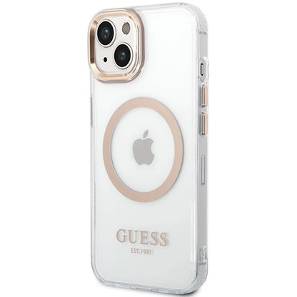 Etui Guess Metal Outline MagSafe na iPhone 15 Plus / 14 Plus - złote_1
