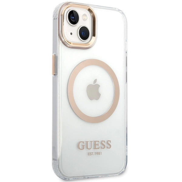 Etui Guess Metal Outline MagSafe na iPhone 15 Plus / 14 Plus - złote_3