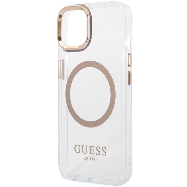 Etui Guess Metal Outline MagSafe na iPhone 15 Plus / 14 Plus - złote_5