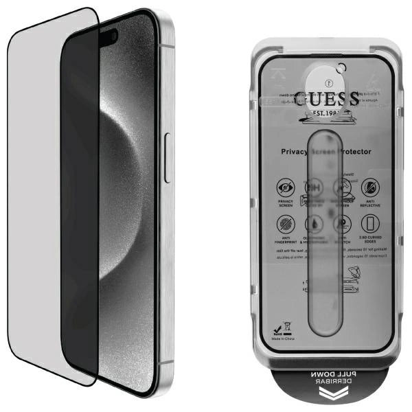 Szkło hartowane prywatyzujące Guess Screen Protector Privacy 2.5D Outline na iPhone 16 Pro_0