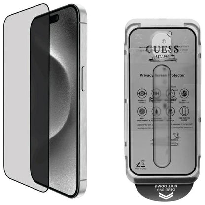 Szkło hartowane prywatyzujące Guess Screen Protector Privacy 2.5D Outline na iPhone 16 Pro_0