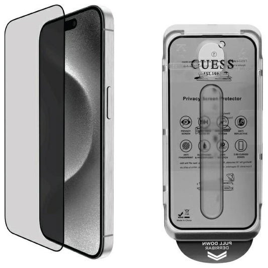 Szkło hartowane prywatyzujące Guess Screen Protector Privacy 2.5D Outline na iPhone 16_0