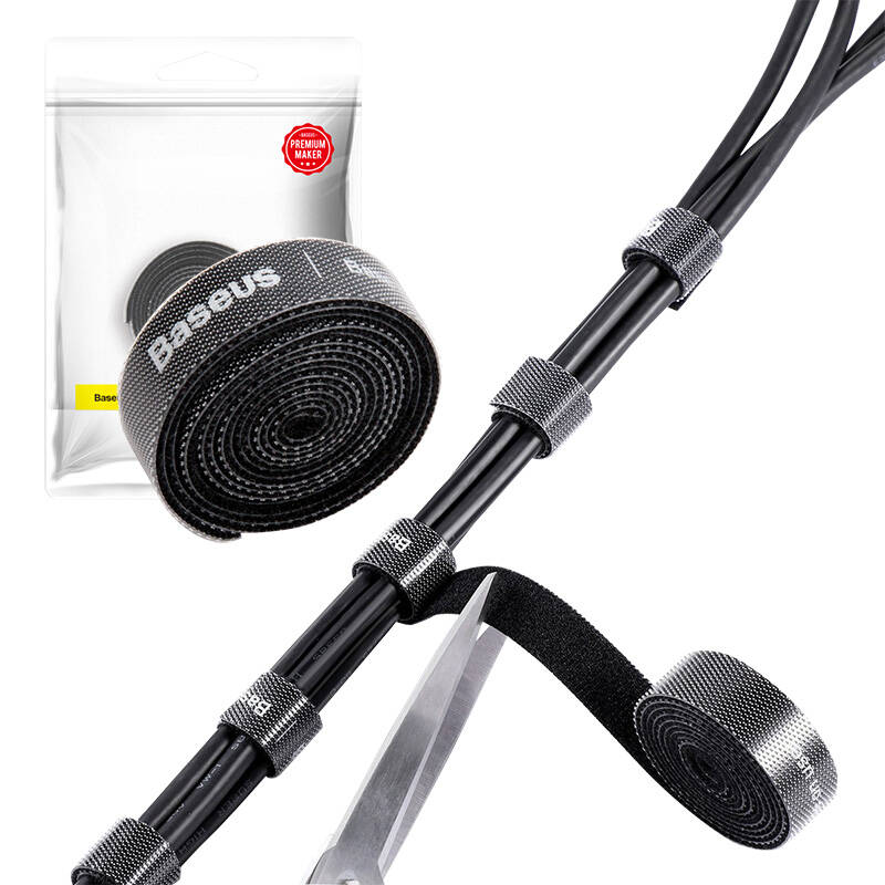 Baseus Colourful Circle Velcro Straps 1m Black_9