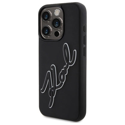 Etui Karl Lagerfeld 3D Rubber Signature na iPhone 15 Pro Max - czarne_1