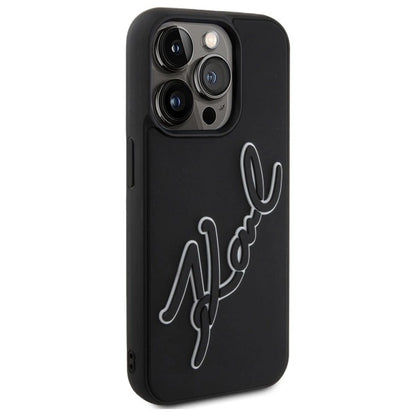 Etui Karl Lagerfeld 3D Rubber Signature na iPhone 15 Pro Max - czarne_3