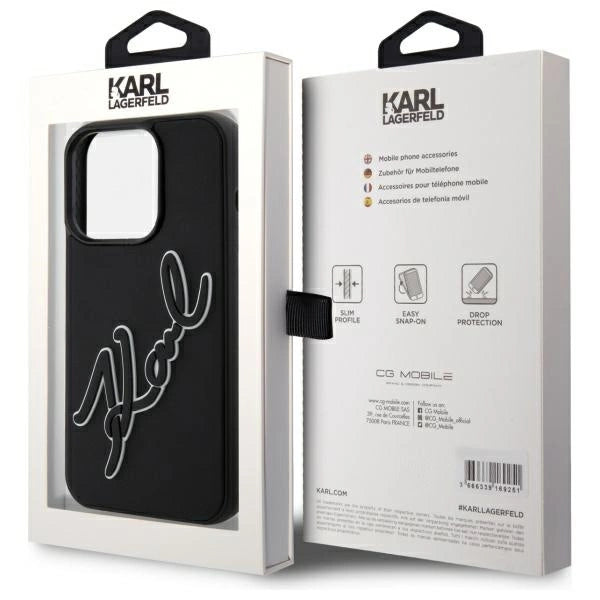 Etui Karl Lagerfeld 3D Rubber Signature na iPhone 15 Pro Max - czarne_7