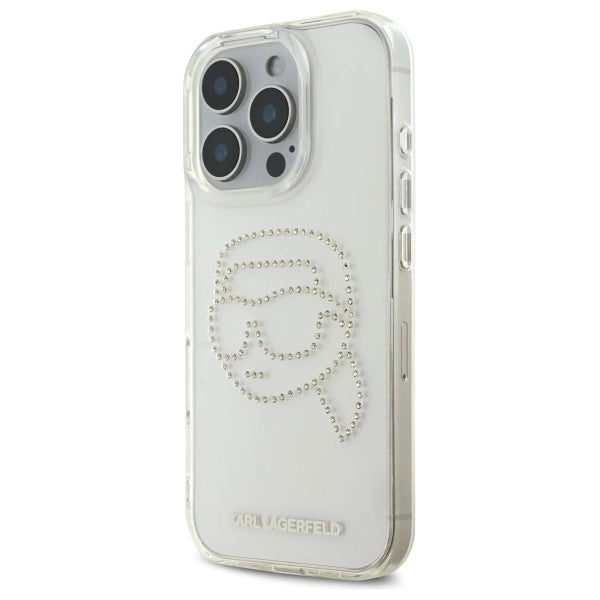 Etui Karl Lagerfeld IML Rhinestones Karl Head na iPhone 16 Pro - przezroczyste_1