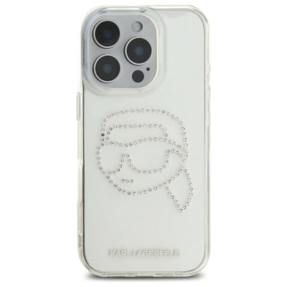 Etui Karl Lagerfeld IML Rhinestones Karl Head na iPhone 16 Pro - przezroczyste_2