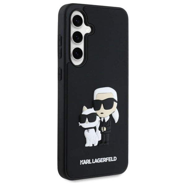Etui Karl Lagerfeld 3D Rubber Karl&Choupette na Samsung Galaxy S24 FE - czarne_3