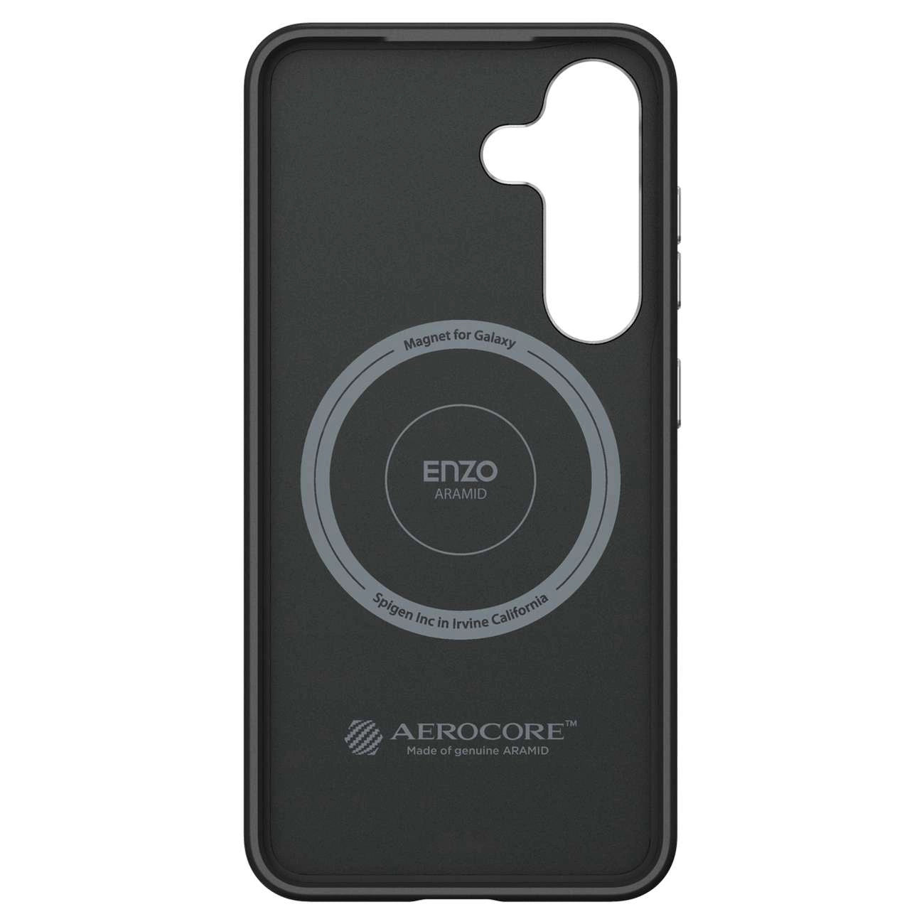 Spigen Enzo Aramid GP-FPS931PGABW Silicone Case with Built-in MagFit Ring for Samsung Galaxy S25 - Black_1