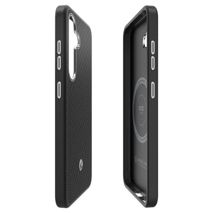 Spigen Enzo Aramid GP-FPS931PGABW Silicone Case with Built-in MagFit Ring for Samsung Galaxy S25 - Black_4