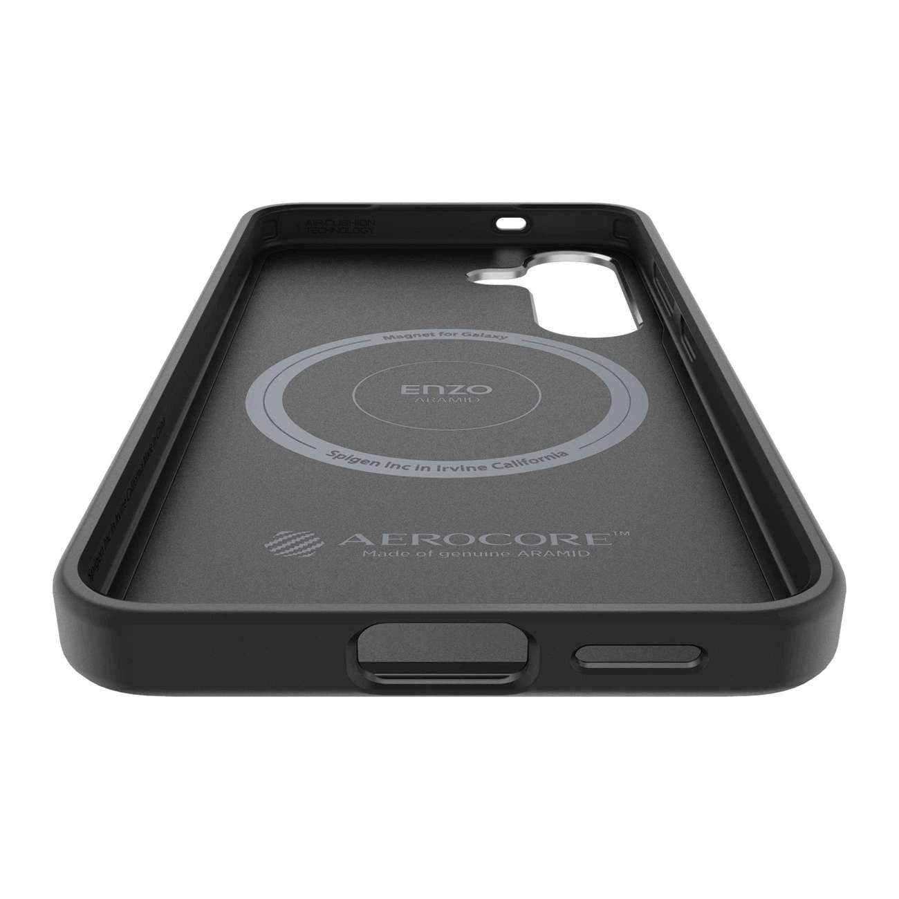 Spigen Enzo Aramid GP-FPS931PGABW Silicone Case with Built-in MagFit Ring for Samsung Galaxy S25 - Black_5