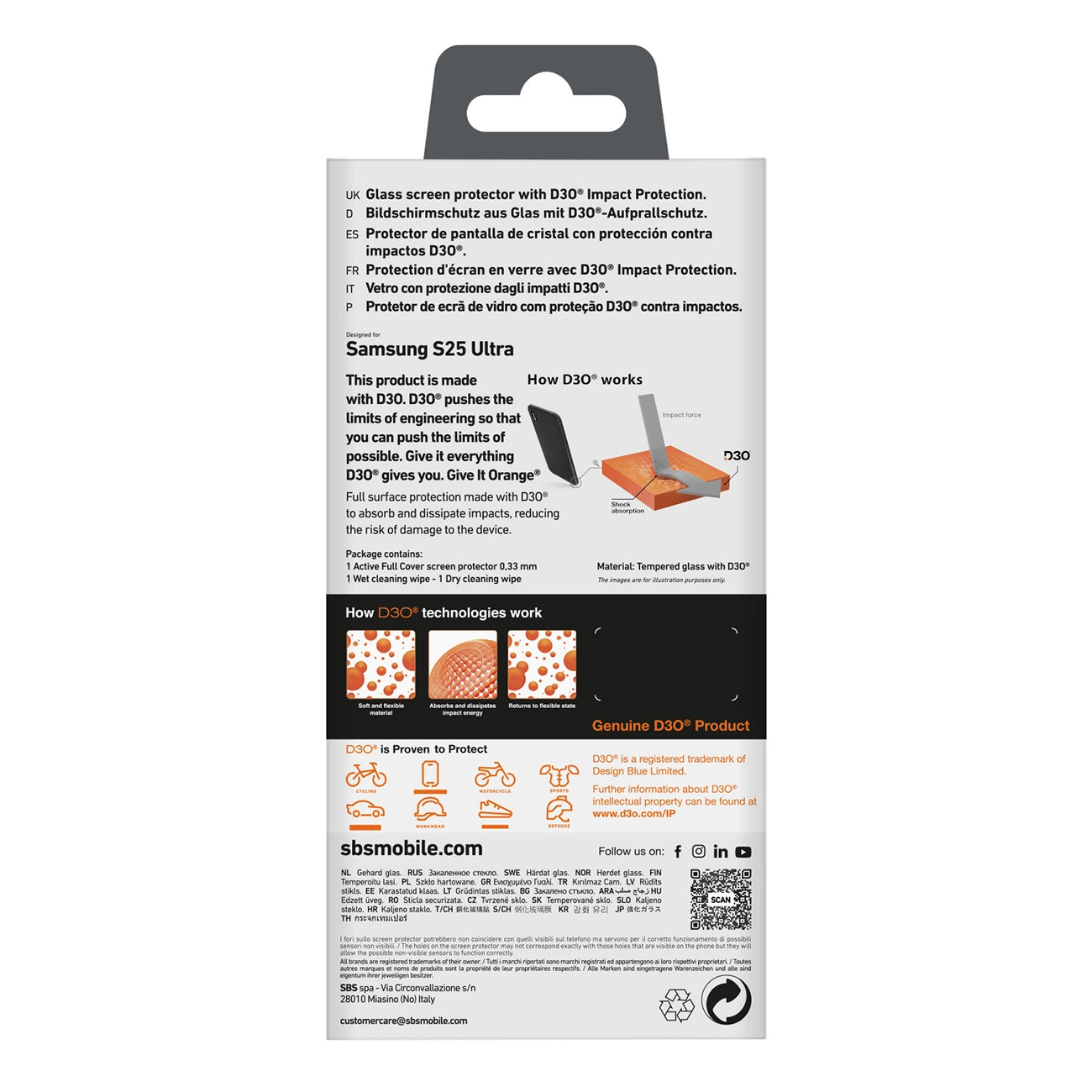 SBS Tempered Glass D3O with frame for Samsung Galaxy S25 Ultra_2