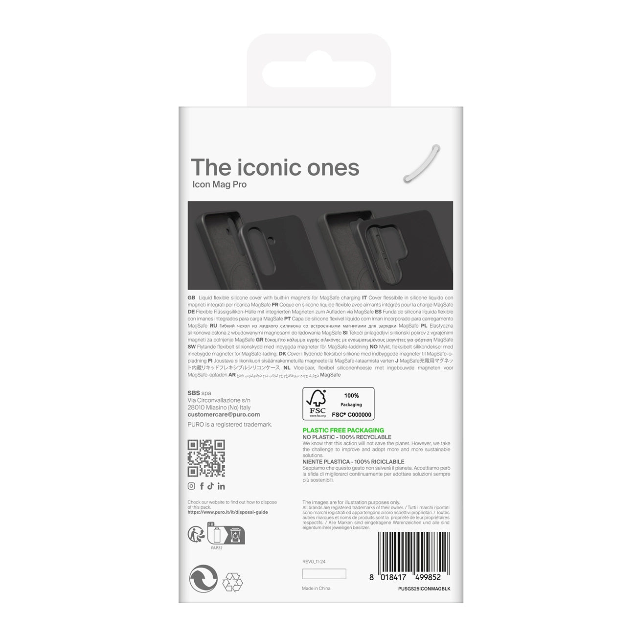 Puro Icon Mag Silicone Case with MagSafe for Samsung Galaxy S25 Ultra - Black_3