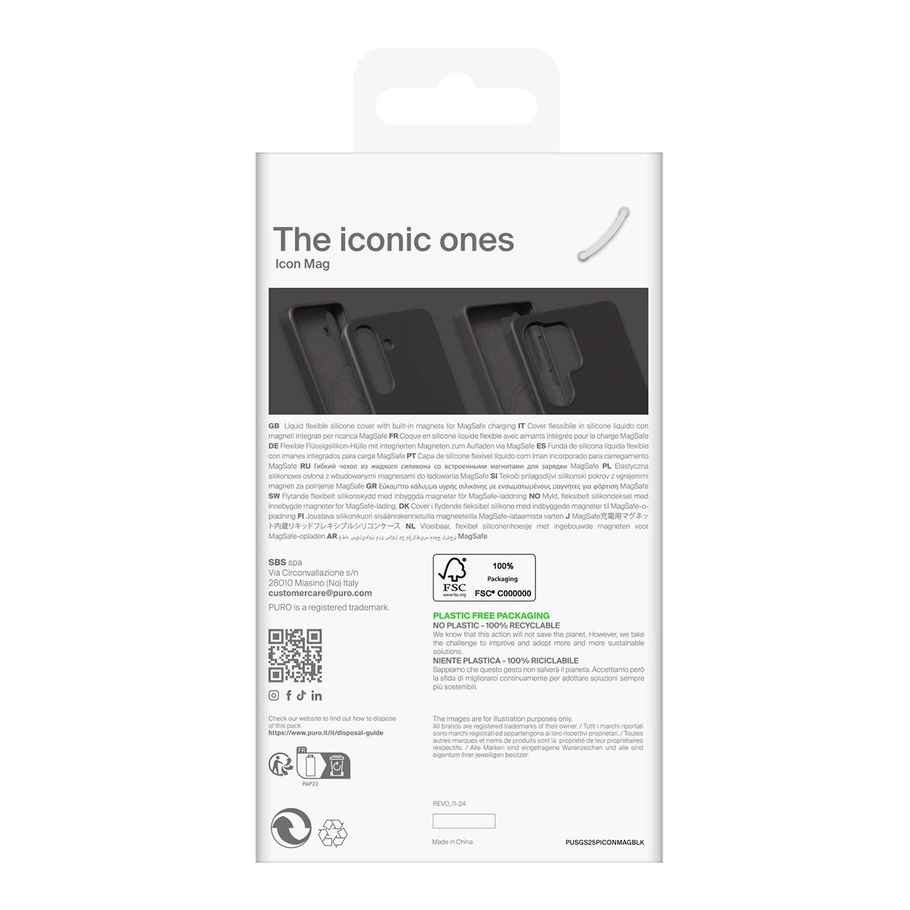 Puro Icon Mag Silicone Case with MagSafe for Samsung Galaxy S25+ - Black_3