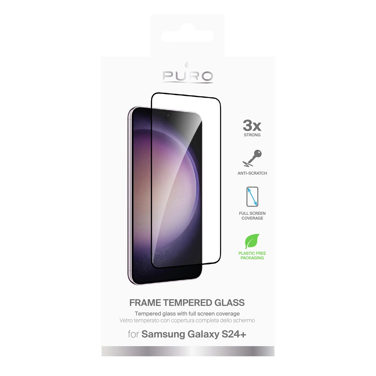 Puro Frame Tempered Glass with Black Frame for Samsung Galaxy S25+ / S24+_1
