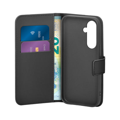 Puro Booklet Case with Flip and Wallet for Samsung Galaxy S25 - Black_1