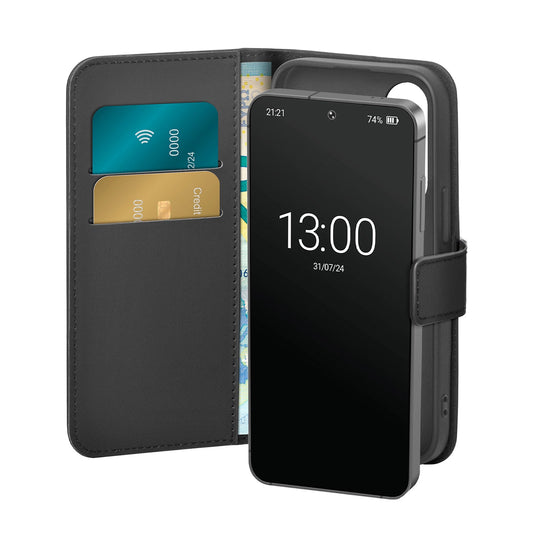 Puro Booklet Case with Flip and Wallet for Samsung Galaxy S25+ - Black_0