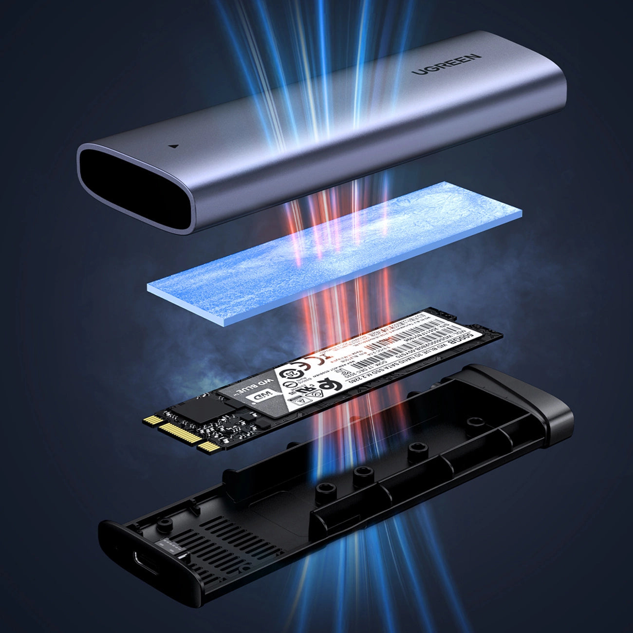 Ugreen CM767 M.2 NVMe PCIe SSD Disk Case - Silver_4