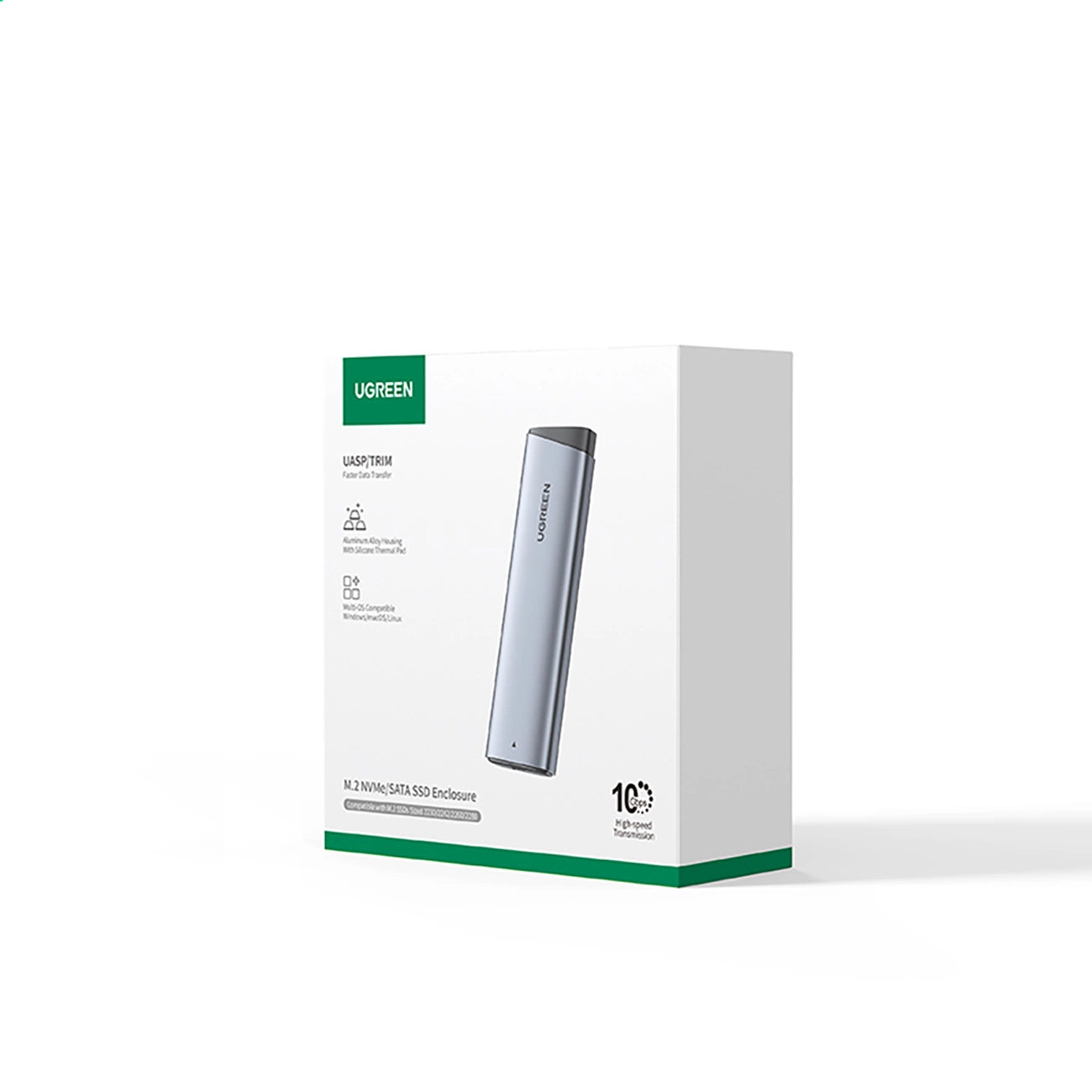 Ugreen CM767 M.2 NVMe/SATA SSD Disk Case - Silver_3