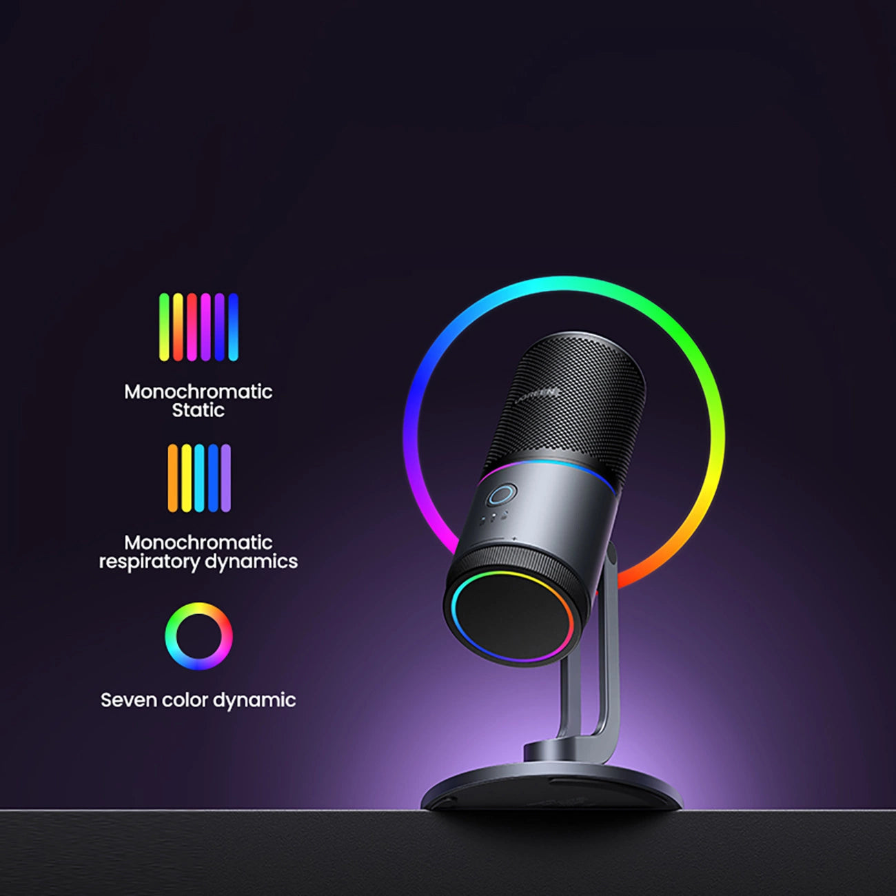 Ugreen CM769 Desktop Microphone with USB-A, RGB LED - Silver_2