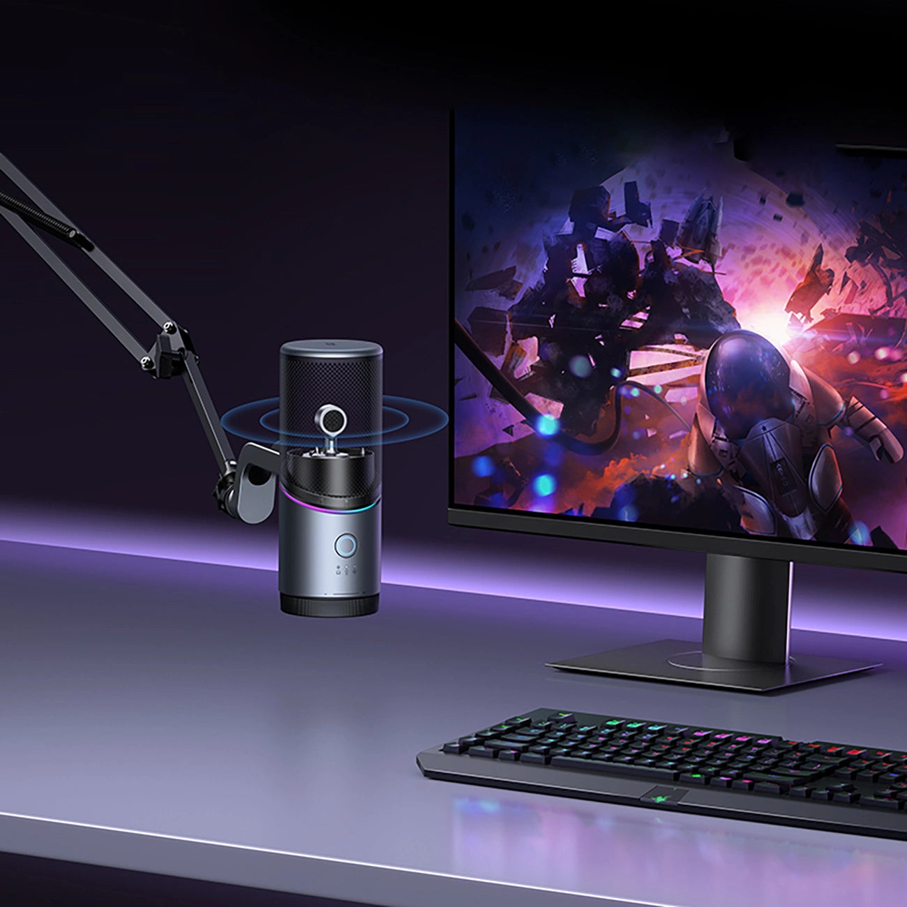 Ugreen CM769 Desktop Microphone with USB-A, RGB LED - Silver_3
