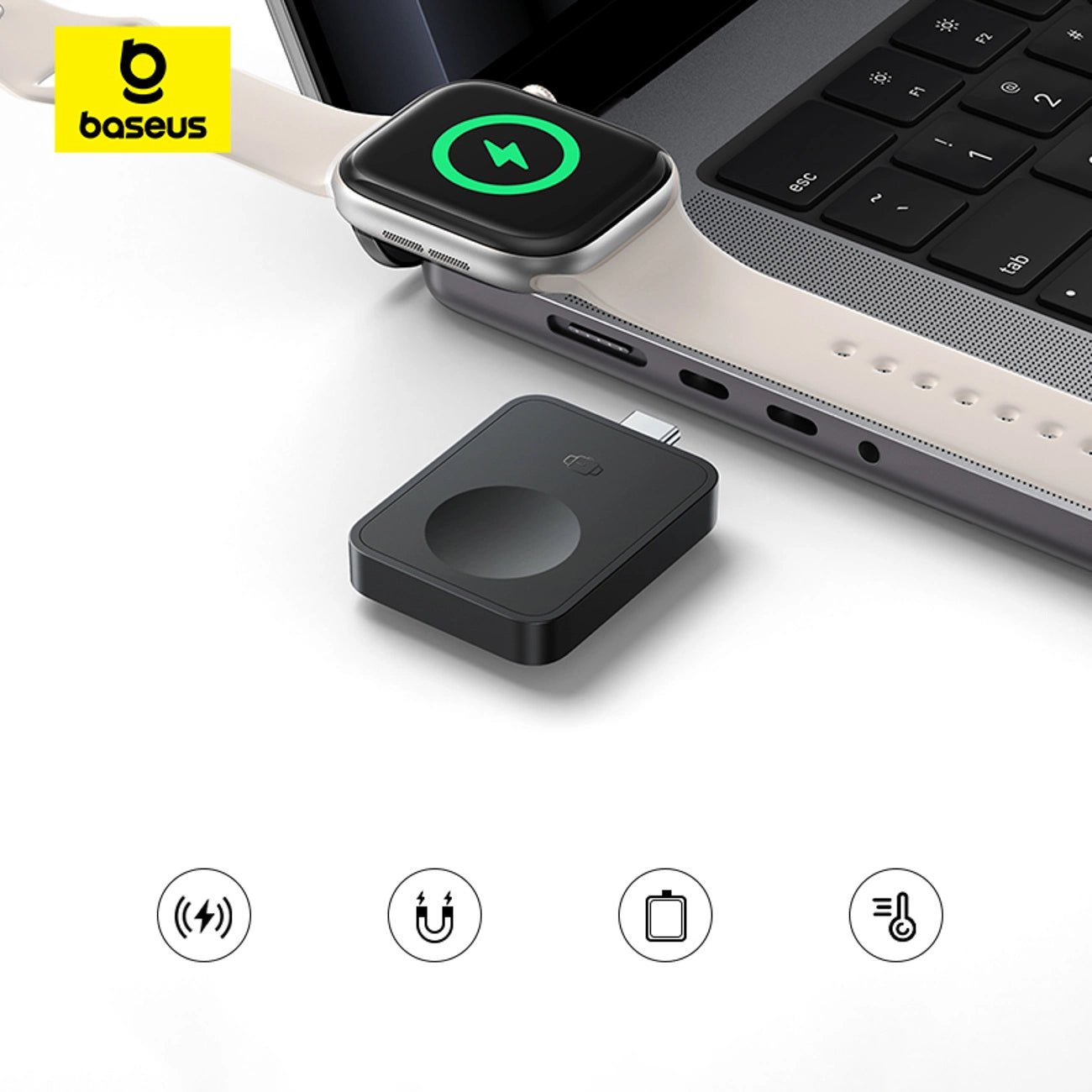 Baseus MagPro 2.5W Magnetic Inductive Charger for Apple Watch - Black_5
