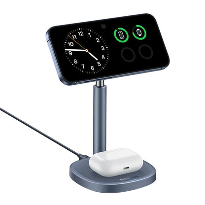 Baseus Orbit 2 Pro MagSafe Qi2 20W 2 in 1 Inductive Charger with Cooling - Gray_3