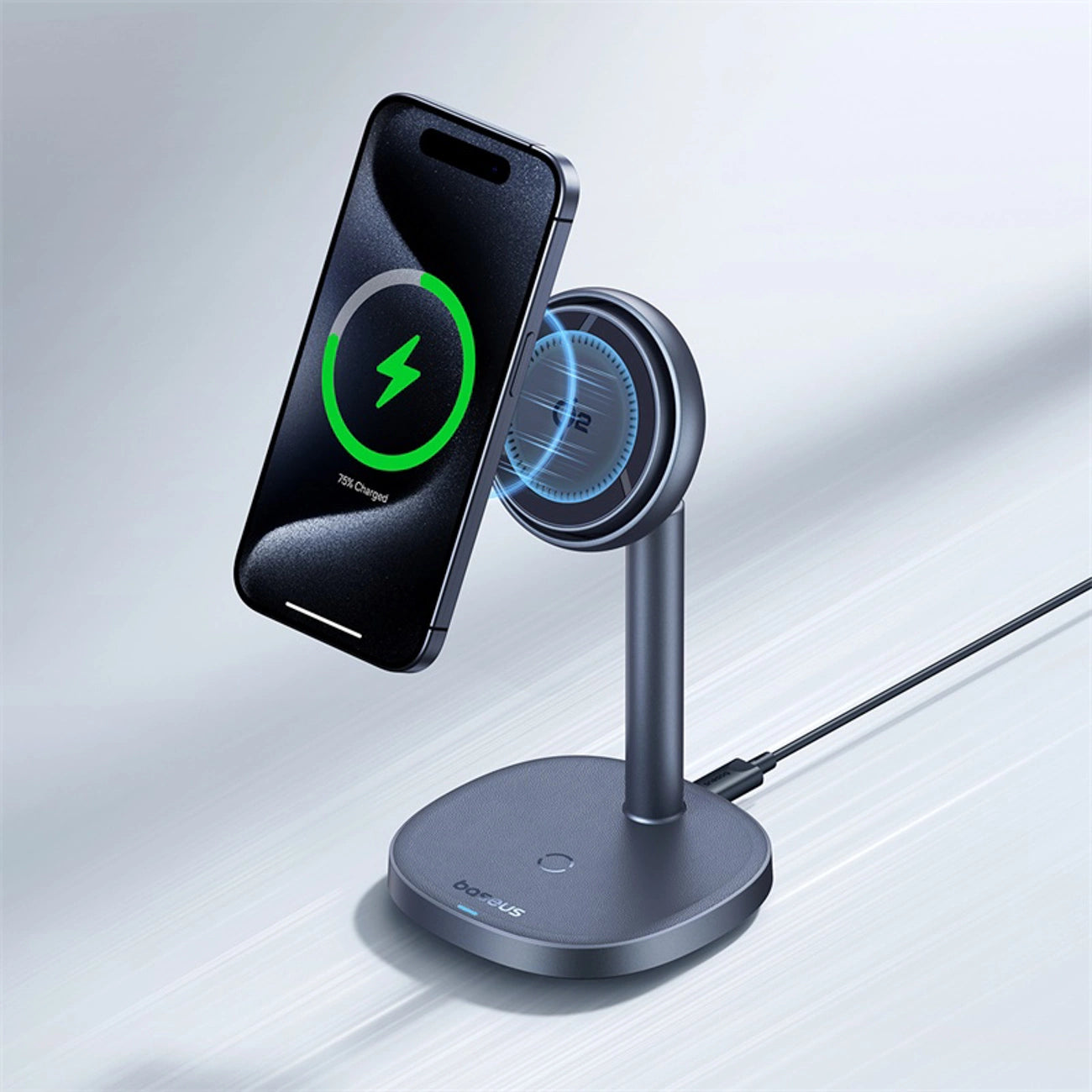 Baseus Orbit 2 Pro MagSafe Qi2 20W 2 in 1 Inductive Charger with Cooling - Gray_8