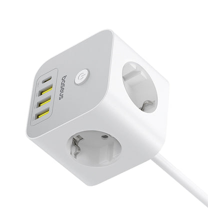 Baseus PowerCombo 7 in 1 Power Strip Cube, 3 AC + 3 x USB-A + 1 x USB-C 20W 1.5 m - white_3