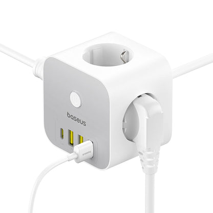 Baseus PowerCombo 7 in 1 Power Strip Cube, 3 AC + 3 x USB-A + 1 x USB-C 20W 1.5 m - white_4
