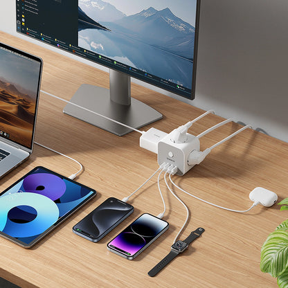 Baseus PowerCombo 7 in 1 Power Strip Cube, 3 AC + 3 x USB-A + 1 x USB-C 20W 1.5 m - white_8