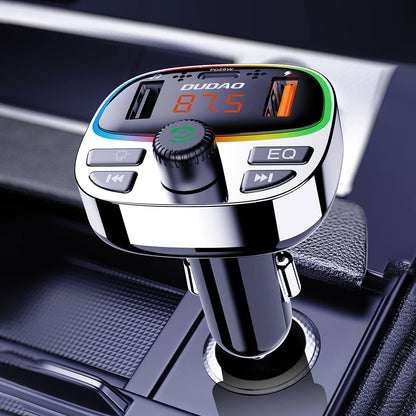 Dudao R2PRO+ Transmitter with PD25W Bluetooth 5.3 RGB Charging Ports - Black and Silver_1