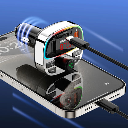 Dudao R2PRO+ Transmitter with PD25W Bluetooth 5.3 RGB Charging Ports - Black and Silver_2