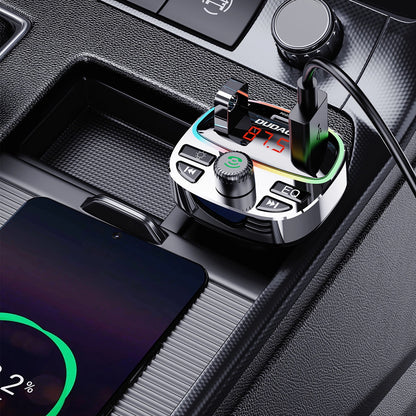Dudao R2PRO+ Transmitter with PD25W Bluetooth 5.3 RGB Charging Ports - Black and Silver_3