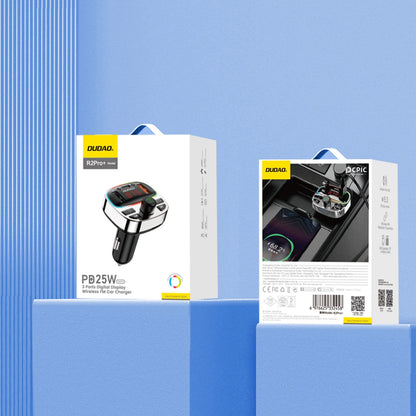 Dudao R2PRO+ Transmitter with PD25W Bluetooth 5.3 RGB Charging Ports - Black and Silver_6