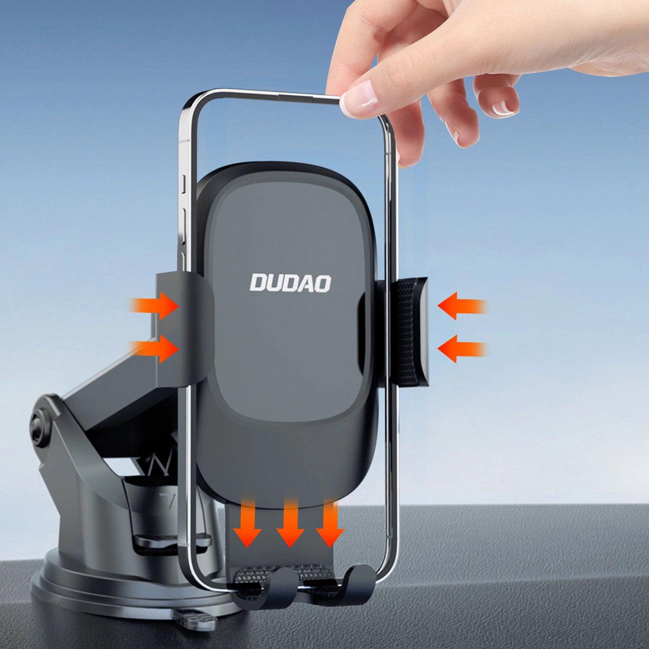 Dudao F5N+ smartphone holder with suction cup, gravity - black_8