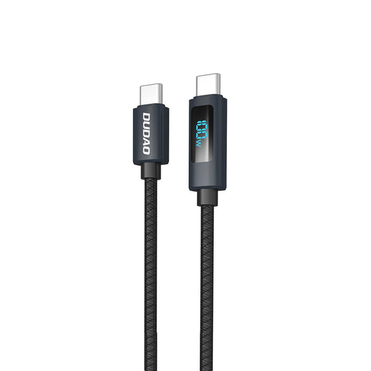 Dudao L7C USB-C - USB-C 100W Cable with LED Display 1m - Black_0