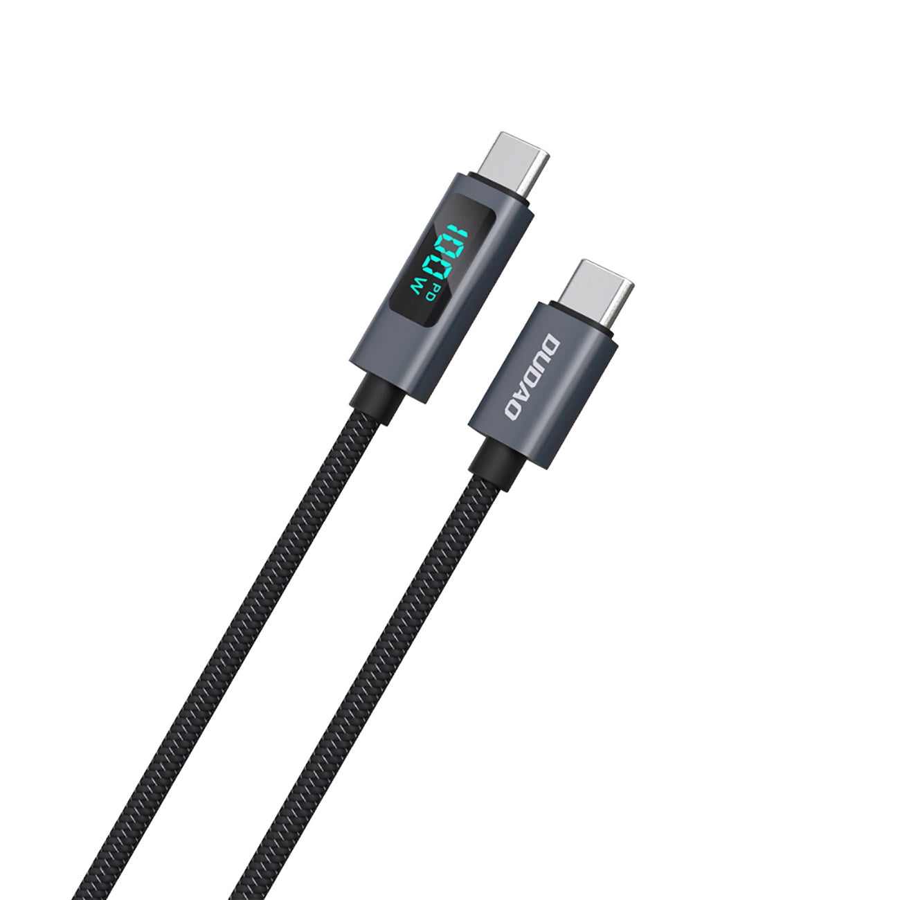Dudao L7C USB-C - USB-C 100W Cable with LED Display 1m - Black_1