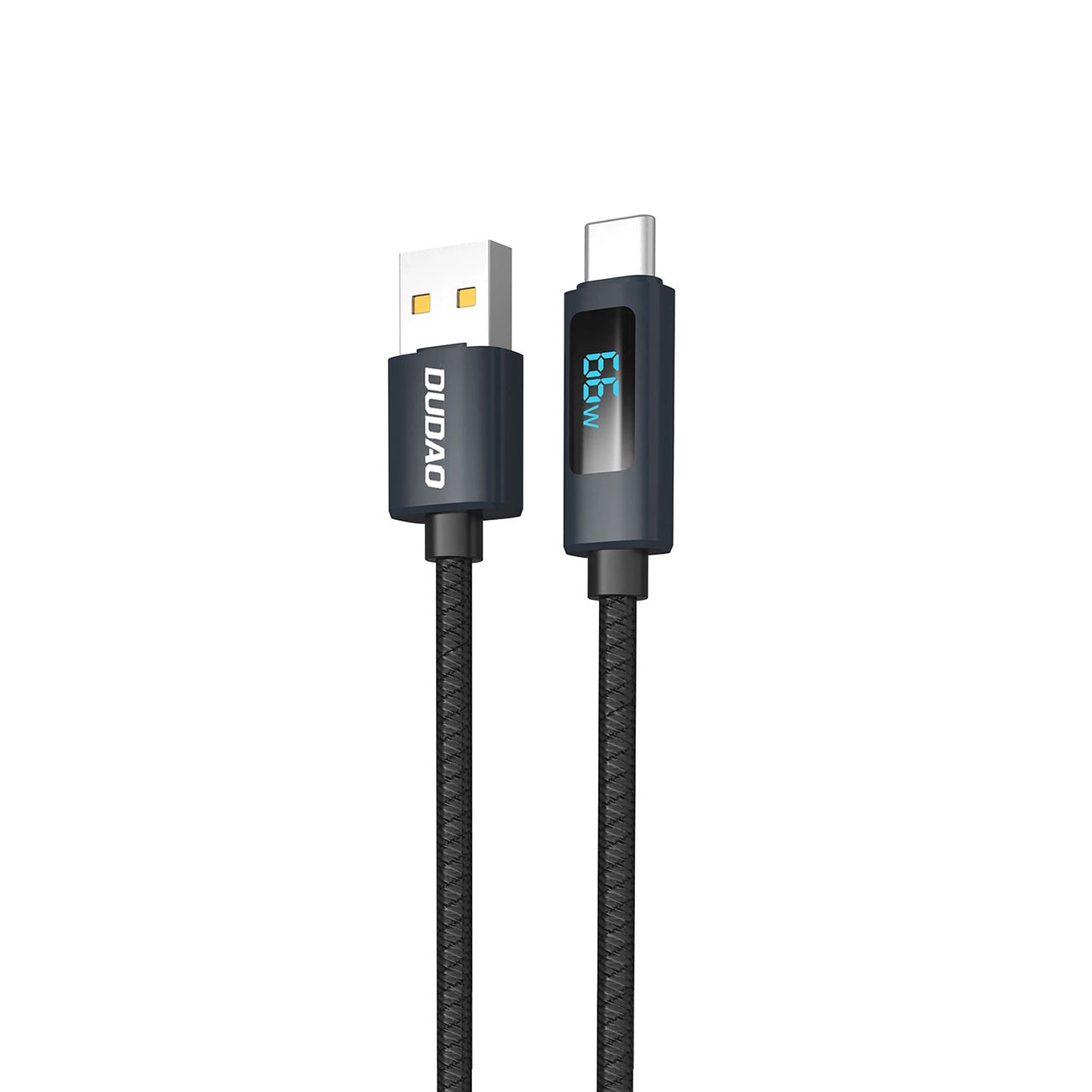 Dudao L7T USB-A - USB-C 66W Cable with LED Display 1m - Black_0
