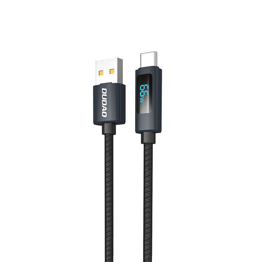 Dudao L7T USB-A - USB-C 66W Cable with LED Display 1m - Black_0