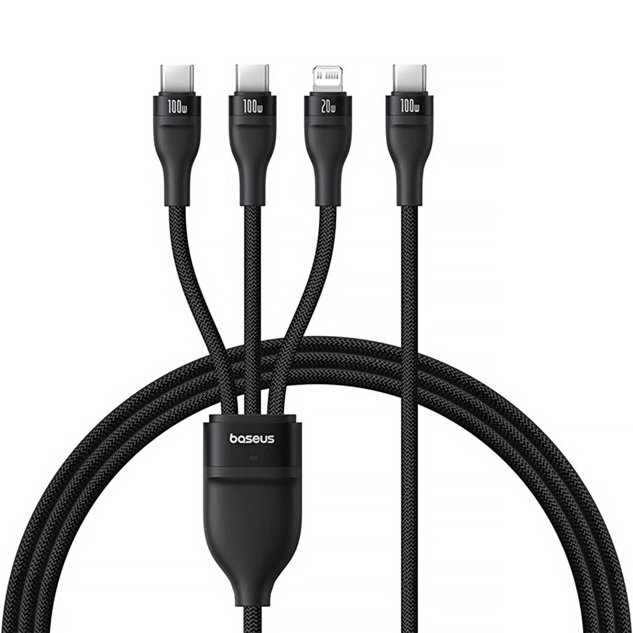 Baseus Flash Series 3 3in1 cable 100W USB-C - USB-C+USB-C+ Lightning 1.5m + 3 x 0.25 m - black_0