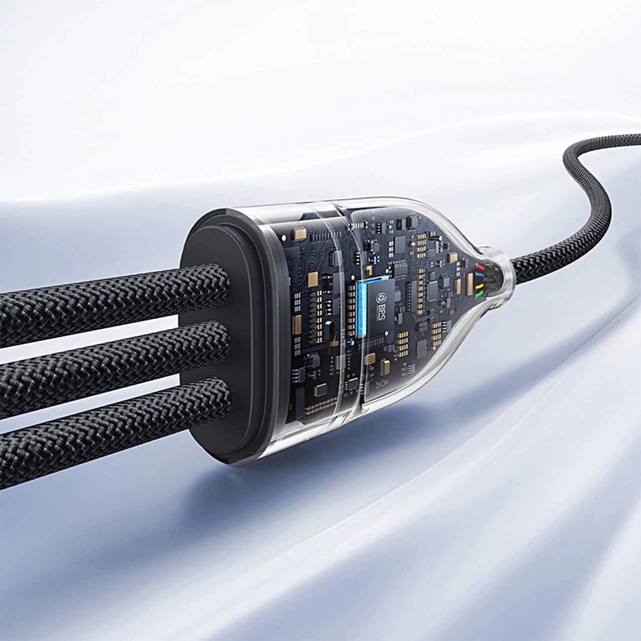Baseus Flash Series 3 3in1 cable 100W USB-C - USB-C+USB-C+ Lightning 1.5m + 3 x 0.25 m - black_8