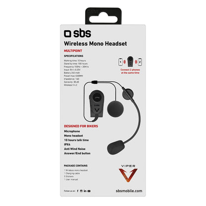 SBS TEEARSETMONOMOTOBTK mono wireless headset for motorcycle helmet - black_6