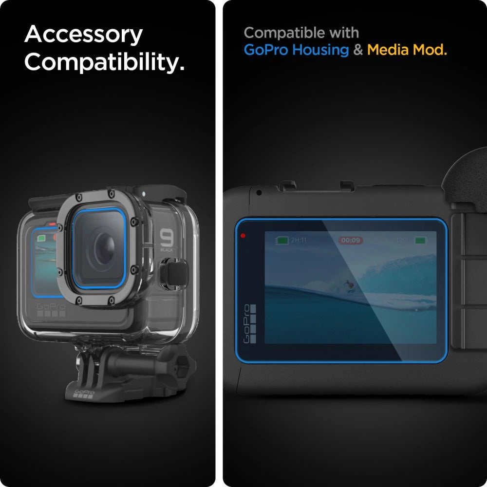 Spigen Glass.tR Slim Tempered Glass + Film 2-Set for GoPro Hero 9 / 10 / 11 / 12 - Transparent_2