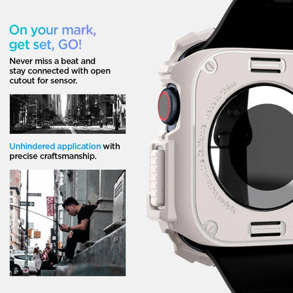 Spigen Rugged Armor Strap for Apple Watch 10 46mm - Beige_11