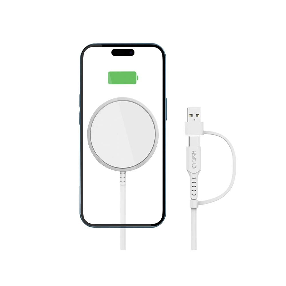 Tech-Protect QI15W-A44 Magnetic Wireless Charger with MagSafe - White_1