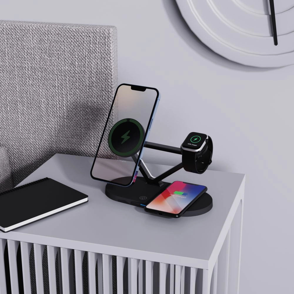 Tech-Protect QI15W-A41 3in1 Wireless Charger with MagSafe for Apple Devices - Black_5